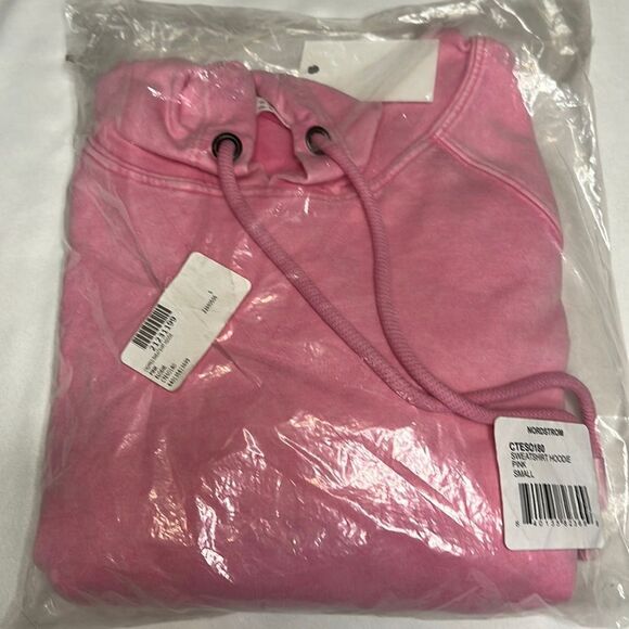 Elodie Women’s Pink Cropped Sweatshirt Hoodie Size Small - Picture 3 of 6